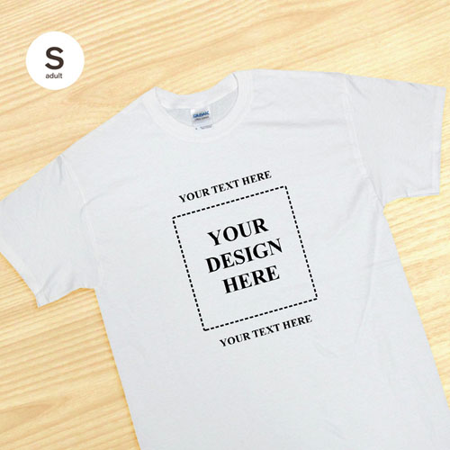 Petit t-shirt blanc personnalisé image carrée deux messages