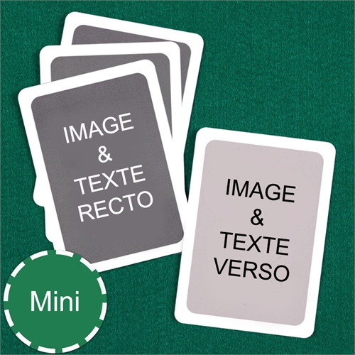 Cartes à jouer format mini personnalisées (cartes vierges) bordure blanche