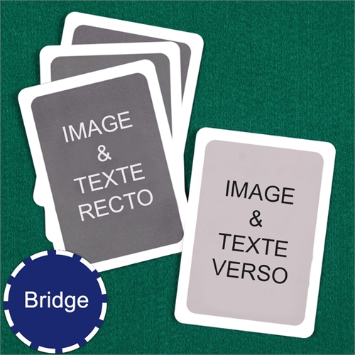 Cartes à jouer format Bridge personnalisées (cartes vierges) bordure blanche
