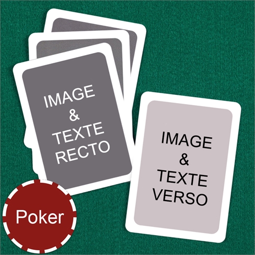 Cartes à jouer poker personnalisées (cartes vierges) bordure blanche