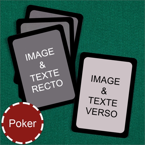 Cartes à jouer poker personnalisées (cartes vierges) bordure noire