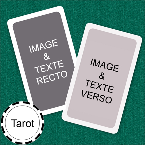Cartes format Tarot personnalisées (cartes vierges) bordure blanche