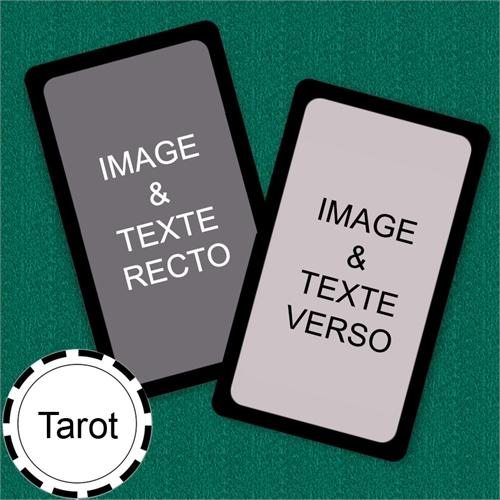 Cartes format Tarot personnalisées (cartes vierges) bordure noire
