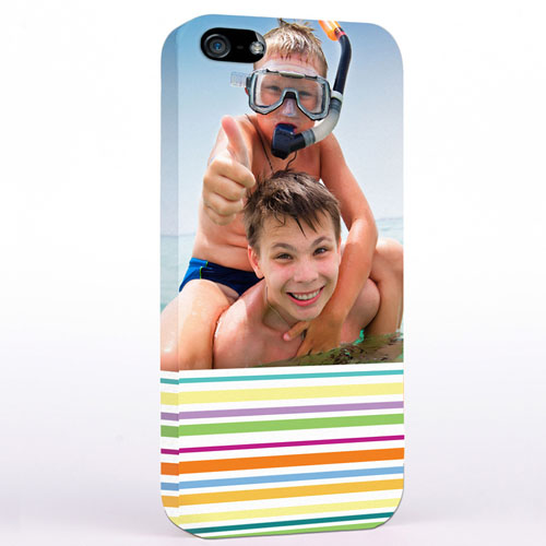 Personalized Colorful Stripes Photo iPhone Case