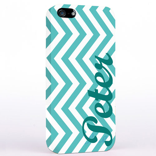 Personalized Aqua Chevron iPhone Case