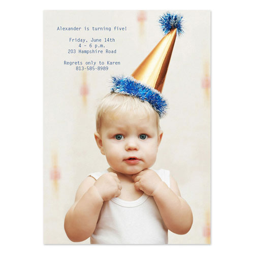 Invitations d'anniversaire photo complète personnalisées, carte papeterie portrait 12,7 x 17,78 cm