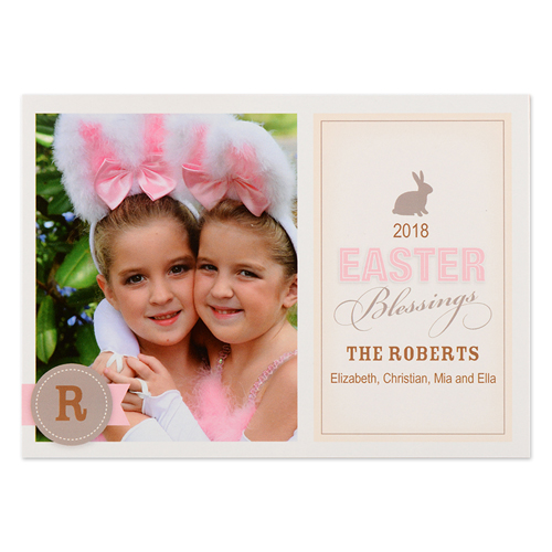 Créez votre propre carte de Pâques photo personnalisée lapin bénédiction 12,7 x 17,78 cm