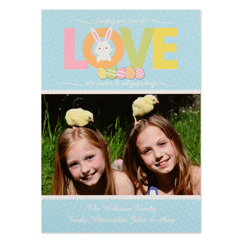 Créez votre propre carte photo personnalisée amour de Pâques 12,7 x 17,78 cm