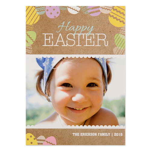 Créez votre propre carte photo personnalisée oeuf de Pâques 12,7 x 17,78 cm