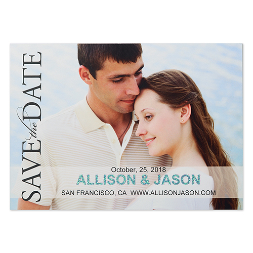 Cartes photo d'annonce de mariage personnalisées paillettes 12,7 x 17,78 cm objectif pour toujours