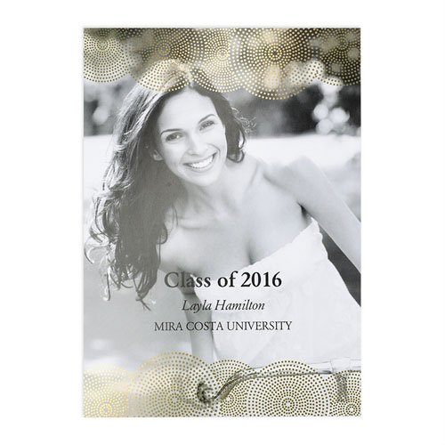 Cartes photo annonce de remise de diplômes personnalisées feuille d'or diplômé parfait