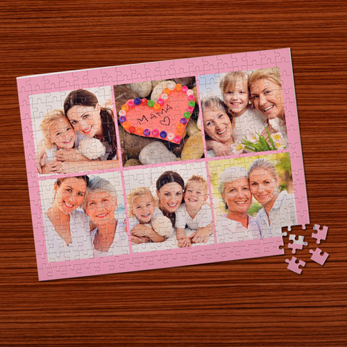 Puzzle photo personnalisé  rose clair 6 collage 30,48 x 41,91 cm