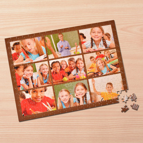 Puzzle photo personnalisé brun 9 collage 30,48 x 41,91 cm