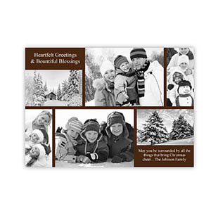Cartes de fêtes invitations chocolat personnalisées 6 photos bénédiction de Noël 