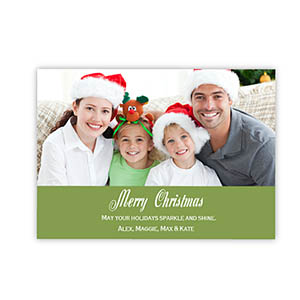 Cartes d'invitation de fêtes personnalisées vertes Joyeux Noël