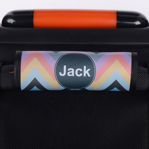 Enveloppe de poignée de valise personnalisée chevron coloré