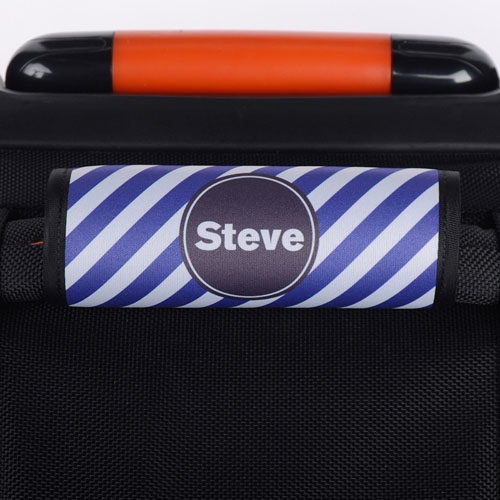 Enveloppe de poignée de valise personnalisée rayure violette