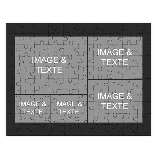Puzzle photo personnalisé noir 5 collage 30,48 x 41,91 cm
