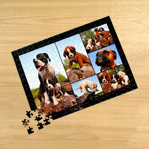 Puzzle photo personnalisé noir 6 collage 30,48 x 41,91 cm