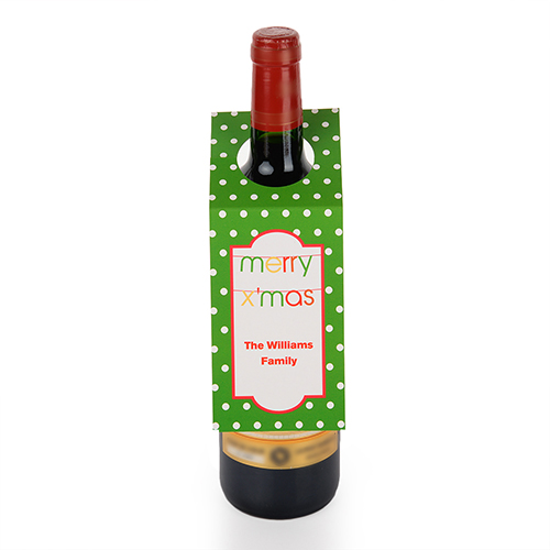 Étiquette de vin personnalisée banderole Joyeux Noël, ensemble de 6