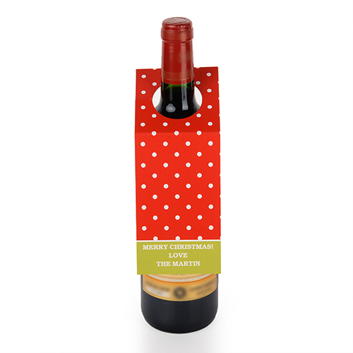Étiquette de vin personnalisée pois rouges, ensemble de 6