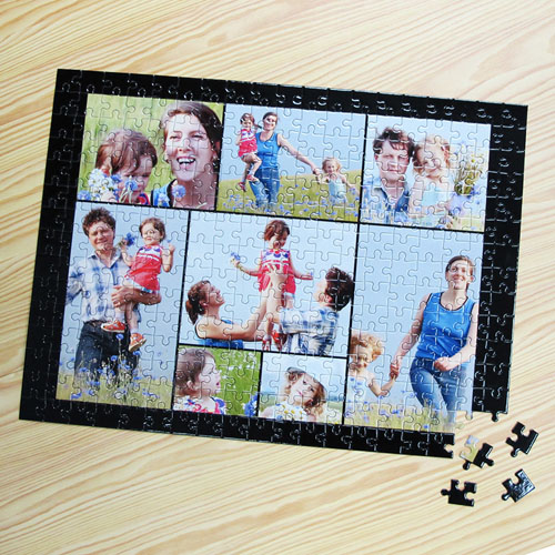 Puzzle photo personnalisé noir 8 collage 30,48 x 41,91 cm