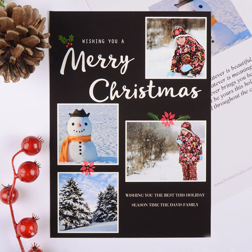 Carte de Noël collage photo personnalisée 