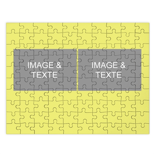 Puzzle collage deux photos, jaune clair