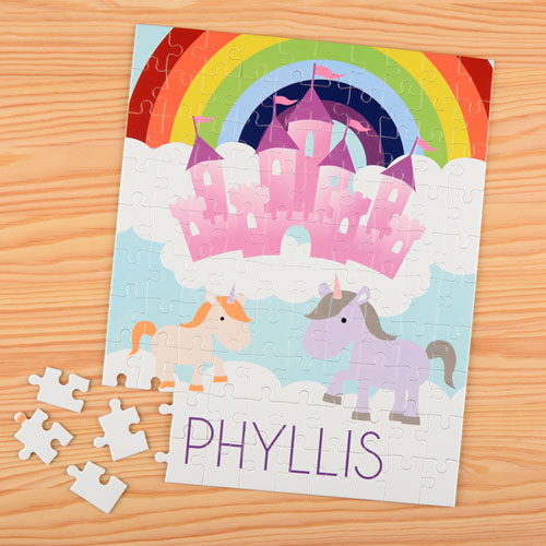 Puzzle pour enfants nom personnalisé unicorne, 20,32 x 25,4 cm