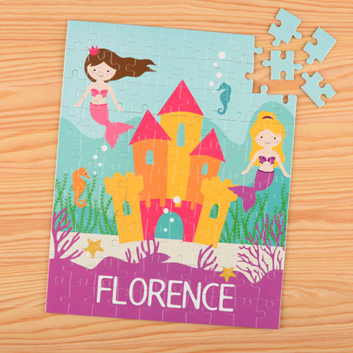 Puzzle pour enfants nom personnalisé sirène, 20,32 x 25,4 cm