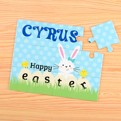 Puzzle pour enfants personnalisé Joyeuses Pâques  