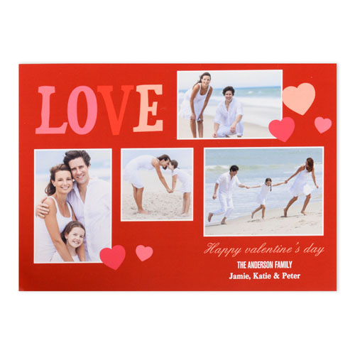 Carte photo Saint-Valentin personnalisée donner de l'amour, plate 12,7 x 17,78 cm