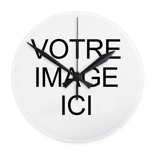 Horloge murale personnalisée sans cadre imprimé continu, ronde 27,3 cm