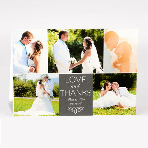 Cartes photo pour mariage personnalisées amour et remerciement 