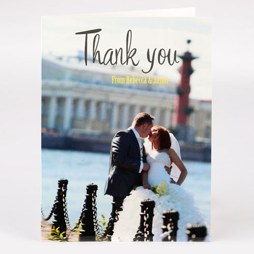 Carte de remerciemnt mariage photo personnalisée