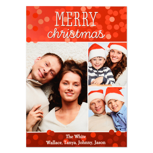 Carte photo personnalisée joyeux Noël trois collage