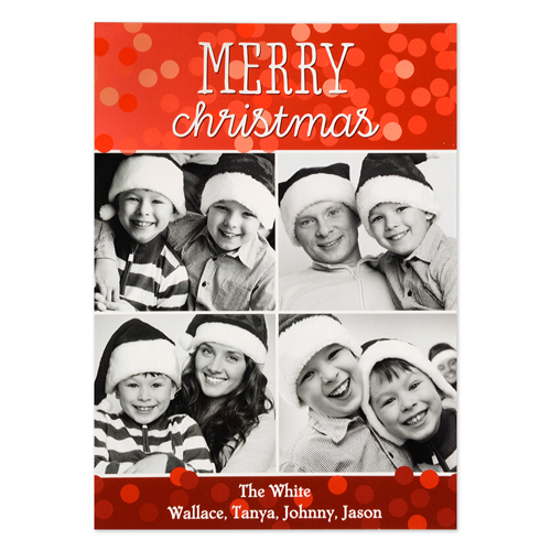 Carte photo personnalisée joyeux Noël quatre collage