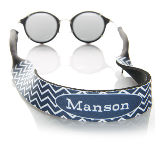 Sangle de lunettes de soleil monogrammée chevron bleu marine