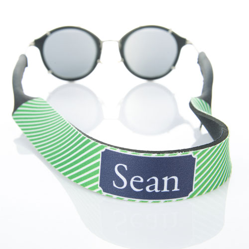Sangle de lunettes de soleil monogrammée rayure verte