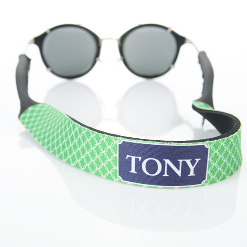 Sangle de lunettes de soleil monogrammée cercle entrelacé vert