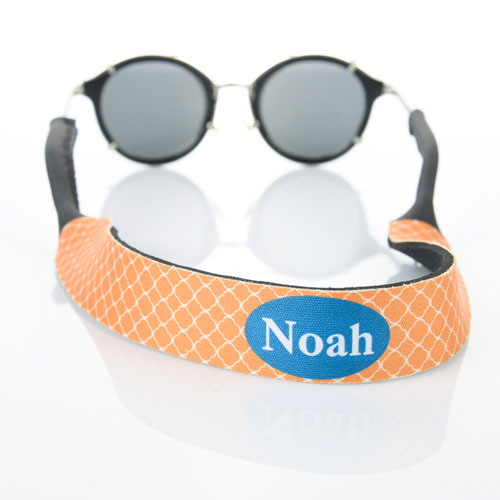 Sangle de lunettes de soleil monogramme personnalisée trèfle orange