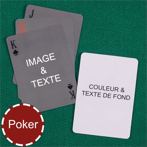 Mes propres cartes à jouer poker simples recto-verso message personnalisés