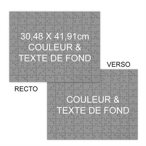 Puzzle photo recto-verso couleur & texte de fond personnalisés, 285 ou 54 pièces, 30,48 x 41,91 cm