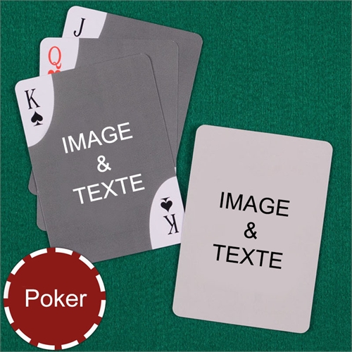 Cartes à jouer poker personnalisées coins décoratifs recto-verso personnalisés