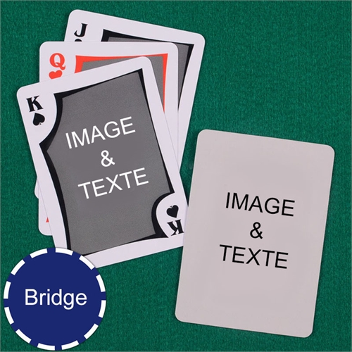 Cartes à jouer format Bridge modernes recto-verso personnalisés 