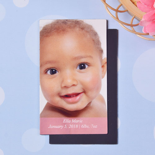 Aimant photo de taille de carte personnalisé 5,08 x 8,89 cm bébé fille