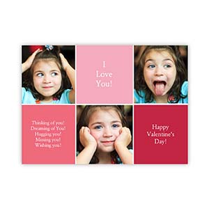 Carte Valentin personnalisée collage photo, plate 12,7 x 17,78 cm