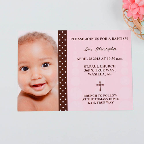Imprimez vos propres cartes d'invitation photo de baptême enfant de Dieu - fille