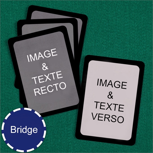 Cartes à jouer format Bridge personnalisées (cartes vierges) bordure noire