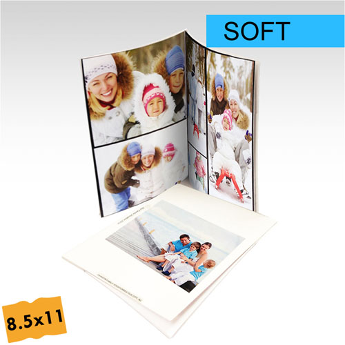 Créez votre petit album photo portrait  personnalisé couverture souple 21,59 x 27,94 cm